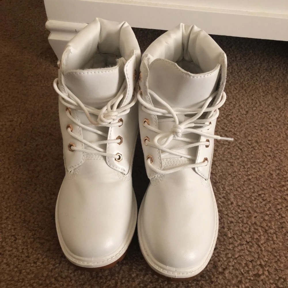 White combat boots